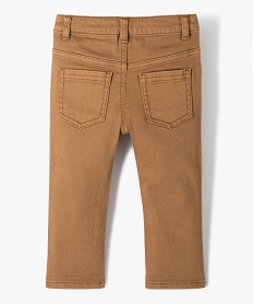 pantalon bebe garcon slim en toile extensible unie brunE136401_3