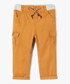 pantalon coupe cargo double avec taille elastique bebe garcon brun pantalonsE136501_1