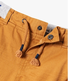 pantalon coupe cargo double avec taille elastique bebe garcon brunE136501_2