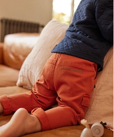GEMO Pantalon bébé garçon cargo avec ceinture chinée - LuluCastagnette Orange