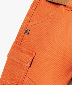 pantalon bebe garcon cargo avec ceinture chinee - lulucastagnette orange pantalonsE136601_3