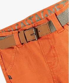 pantalon bebe garcon cargo avec ceinture chinee - lulucastagnette orange pantalonsE136601_4