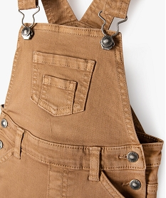 salopette bebe garcon en coton stretch brunE137401_2