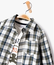 ensemble chemise tee-shirt manches longues bebe garcon - lulucastagnette beigeE138801_2
