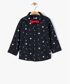 GEMO Chemise à manches longues spécial Noël bébé garçon Noir