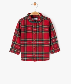 chemise a carreaux en flanelle avec nœud papillon bebe garcon rougeE139601_1