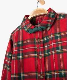 chemise a carreaux en flanelle avec nœud papillon bebe garcon rougeE139601_2