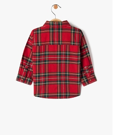 chemise a carreaux en flanelle avec nœud papillon bebe garcon rougeE139601_3