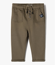 GEMO Pantalon bébé garçon avec ceinture élastique - LuluCastagnette Vert