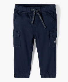 pantalon bebe garcon avec ceinture elastique - lulucastagnette bleuE139801_1