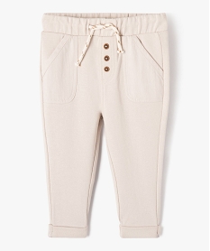 GEMO Pantalon de jogging en maille souple et confortable bébé garçon Beige