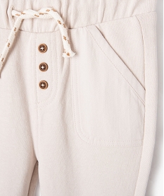 pantalon de jogging en maille souple et confortable bebe garcon beige joggingsE140301_2