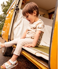 pantalon de jogging en maille souple et confortable bebe garcon beige joggingsE140301_4