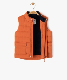 doudoune sans manches doublee polaire bebe garcon - lulucastagnette orangeE142001_2