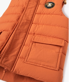 doudoune sans manches doublee polaire bebe garcon - lulucastagnette orangeE142001_3