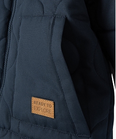 manteau droit matelasse a capuche bebe garcon bleu manteaux blousonsE142101_3