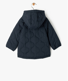 manteau droit matelasse a capuche bebe garcon bleu manteaux blousonsE142101_4