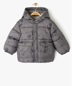 GEMO Blouson à capuche doublé polaire bébé garçon Gris