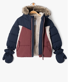 doudoune a capuche avec moufles bebe garcon bleu doudounesE142601_2