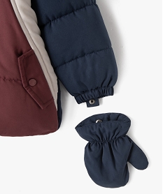 doudoune a capuche avec moufles bebe garcon bleu doudounesE142601_3