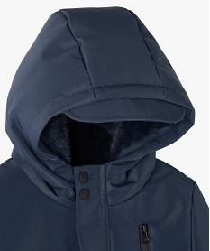 parka a capuche avec doublure peluche bebe garcon bleu manteauxE142701_2