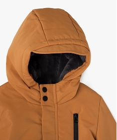 parka a capuche avec doublure peluche bebe garcon orange manteauxE142801_3