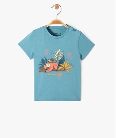 tee-shirt droit manches courtes imprime garcon bleu tee-shirts manches courtesE144801_4