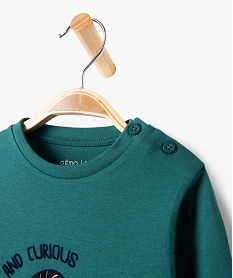 tee-shirt imprime a manches longues en coton bebe garcon vertE148301_3