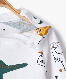 tee-shirt imprime a manches longues en coton bebe garcon blancE148401_2