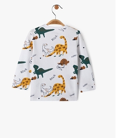 tee-shirt imprime a manches longues en coton bebe garcon blancE148401_3