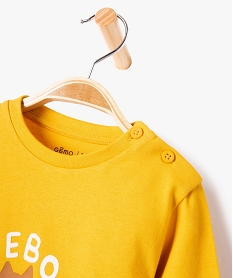 tee-shirt imprime a manches longues en coton bebe garcon jauneE148601_2