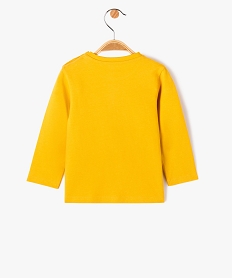 tee-shirt imprime a manches longues en coton bebe garcon jauneE148601_3