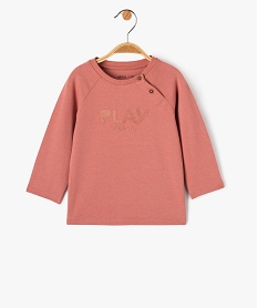 tee-shirt manches longues en coton epais brode bebe garcon rose tee-shirts manches longuesE148701_1