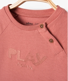 tee-shirt manches longues en coton epais brode bebe garcon rose tee-shirts manches longuesE148701_2