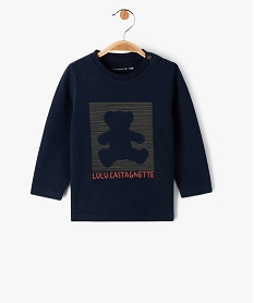 GEMO Tee-shirt manches longues imprimé ourson bébé garçon - LuluCastagnette Bleu
