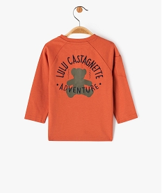 tee-shirt manches longues col tunisien bebe garcon - lulucastagnette orangeE149101_3