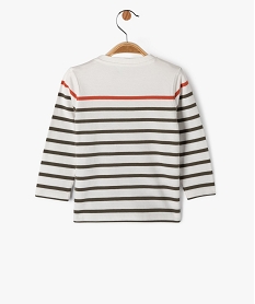 tee-shirt manches longues a rayures bebe garcon - lulucastagnette beigeE149201_4