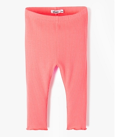 legging en maille cotelee avec bas fronce bebe fille roseE150901_1