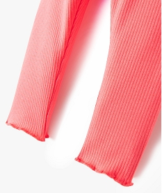 legging bebe fille en maille cotelee avec ourlet fantaisie rose leggingsE150901_2