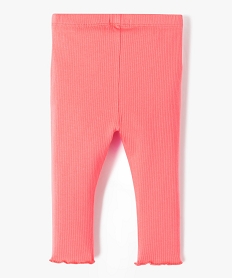 legging en maille cotelee avec bas fronce bebe fille rose leggingsE150901_3