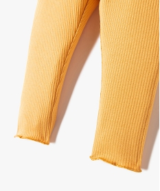 legging bebe fille en maille cotelee avec ourlet fantaisie jaune leggingsE151001_2