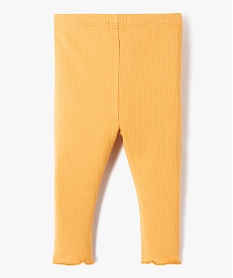 legging bebe fille en maille cotelee avec ourlet fantaisie jaune leggingsE151001_3