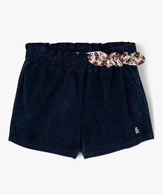 short en velours avec ceinture froncee bebe fille - lulucastagnette bleuE151901_1