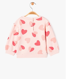 sweat molletonne avec motifs et message bebe fille roseE152601_3