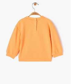 sweat en jersey gaufre imprime bebe fille orangeE153001_3