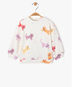 BLOUSE VERT SWEAT SNOW WHITE:40311500112-Coton////