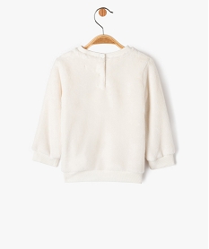 sweat en maille peluche avec motif brode bebe fille beige sweatsE153301_4