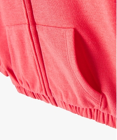 sweat zippe a capuche interieur molletonne bebe fille roseE153501_2