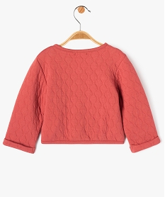sweat matelasse boutonne bebe fille - lulucastagnette roseE153701_3