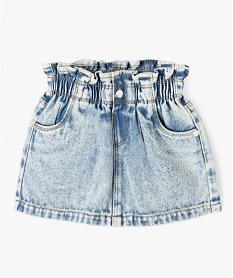 jupe en jean delave avec ceinture froncee bebe fille bleuE154201_1